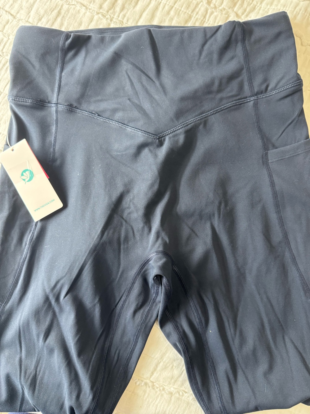 Iuga High-Rise Navy/Gray Performance Leggings for Women